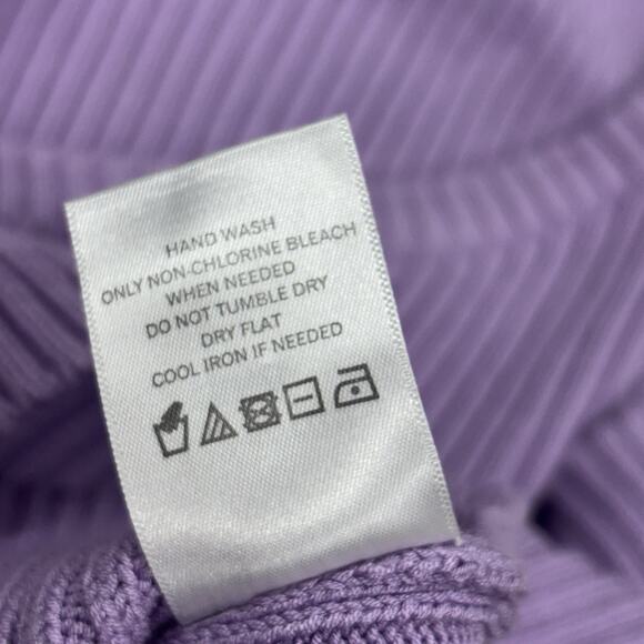 Michael Costello x Revolve Amari Ribbed Dress Light Purple Sz L Rayon Nylon - Picture 11 of 11